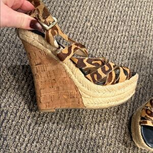 Boutique 9 Animal Print Espadrilles with Black Accents